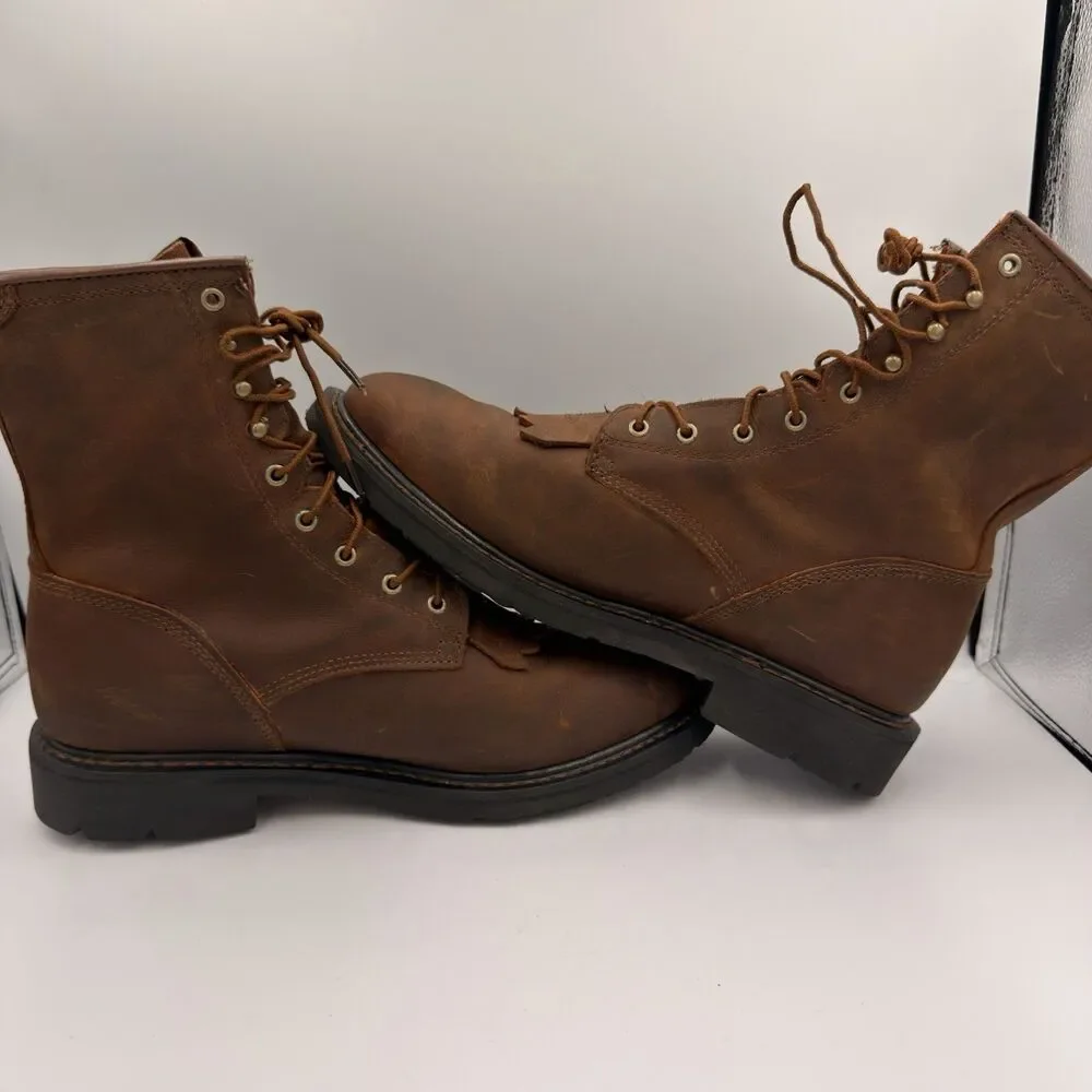 Ariat Cascade 8” Work Boots Mens 11 EE Wide Brown Aged Leather Kiltie 10002418